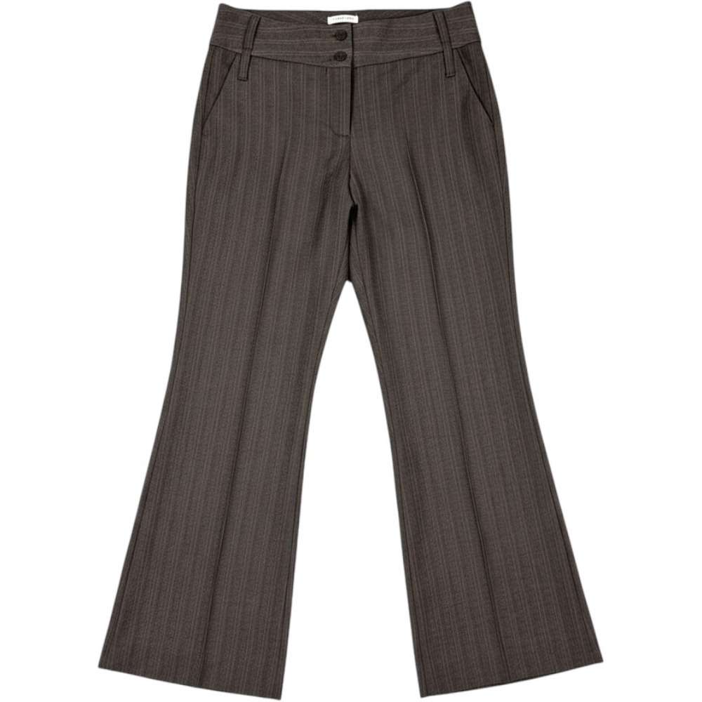 Dressbarn Brown Pinstripe Flare Leg Stretch Dress Pants Size 10 M2256-213620